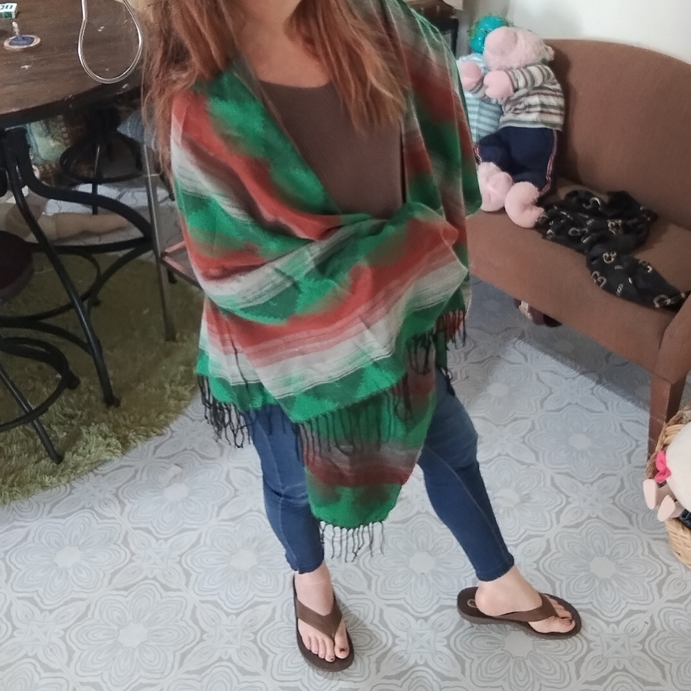 Cape Wrap Shawl Cloak Soft knit in my Fall winter b46 Multi Color Blanket Cover